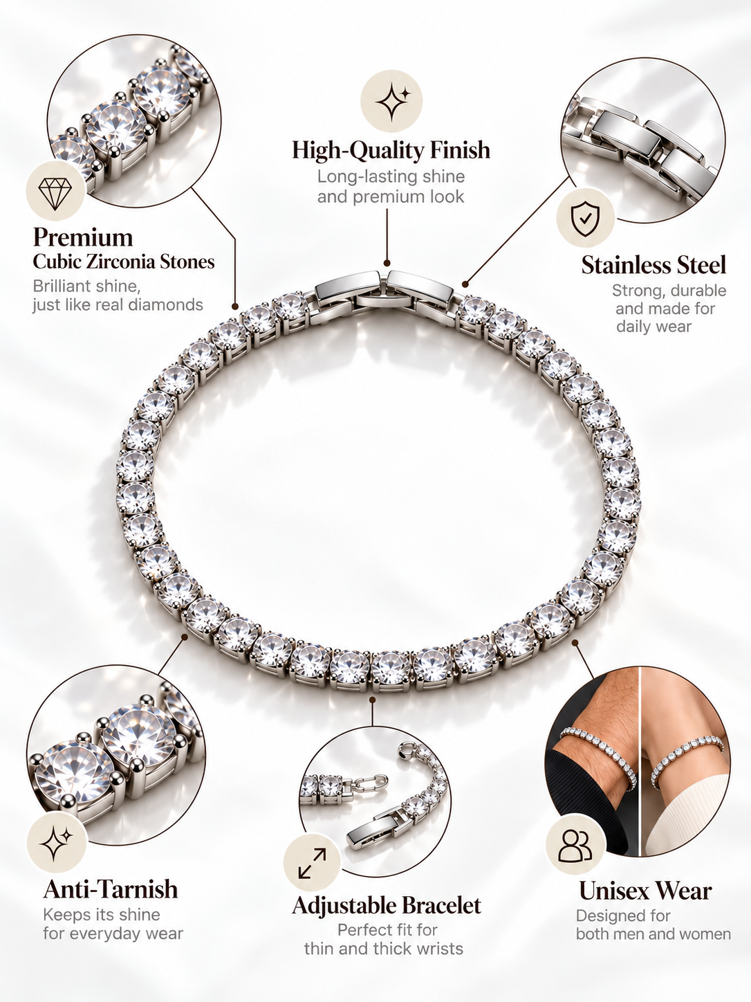 SILVER TENNIS BRACELET